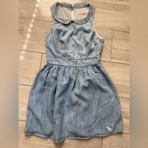 ABERCROMBIE & FITCH DENIM EMBELLISHED COLLAR OPEN BACK DRESS